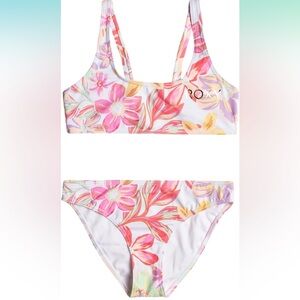 Roxy kids Tropical Time Bralette Swimsuit Set bikini size 7